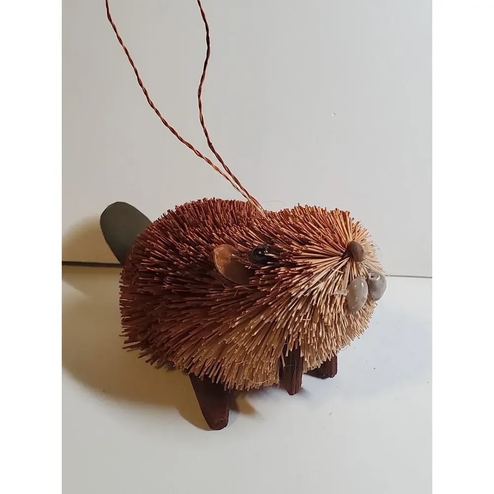 Natural Fiber Ornament - Beaver